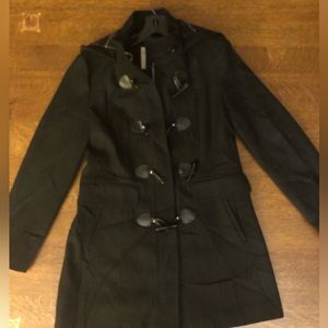 Tommy Hilfiger, black peacoat, PS-Petite Small, Looks New (no tags),hood,zipper